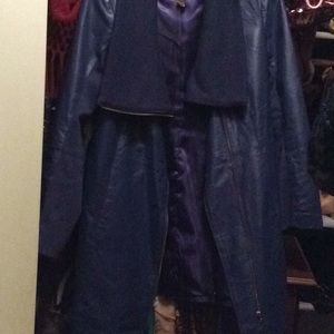 Mid length leather coat new no tags